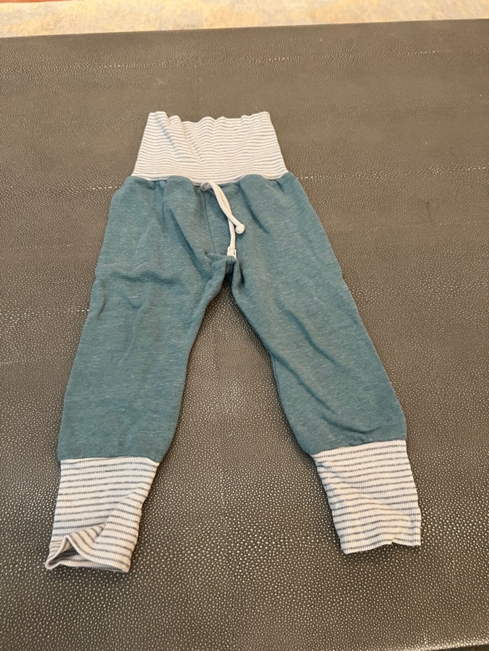 Striped Waistband Teal Jogger Pants for Kids
